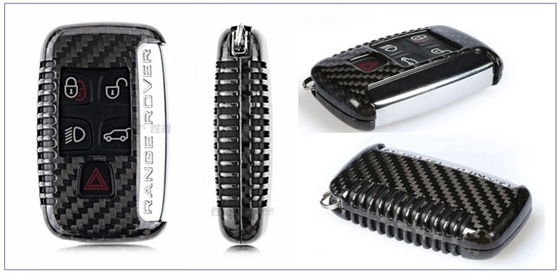 thumbnail interactive-video image 1 of Genuine Carbon Fiber Key Case Cover For Jaguar XF XJ & Land Rover Range Rover – Gloss Black – YOUSTAR 1 of 4