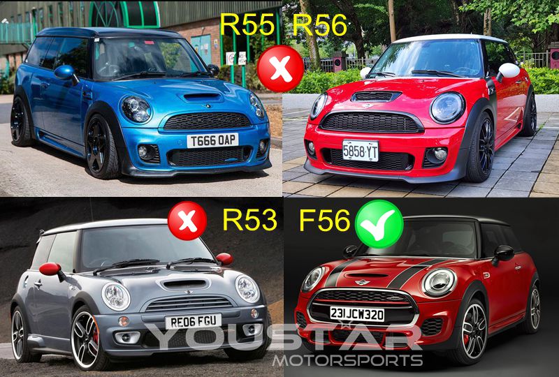 RAISED MATT BLACK HOOD SCOOP AIR VENT for MINI F54 F55 F56 F57