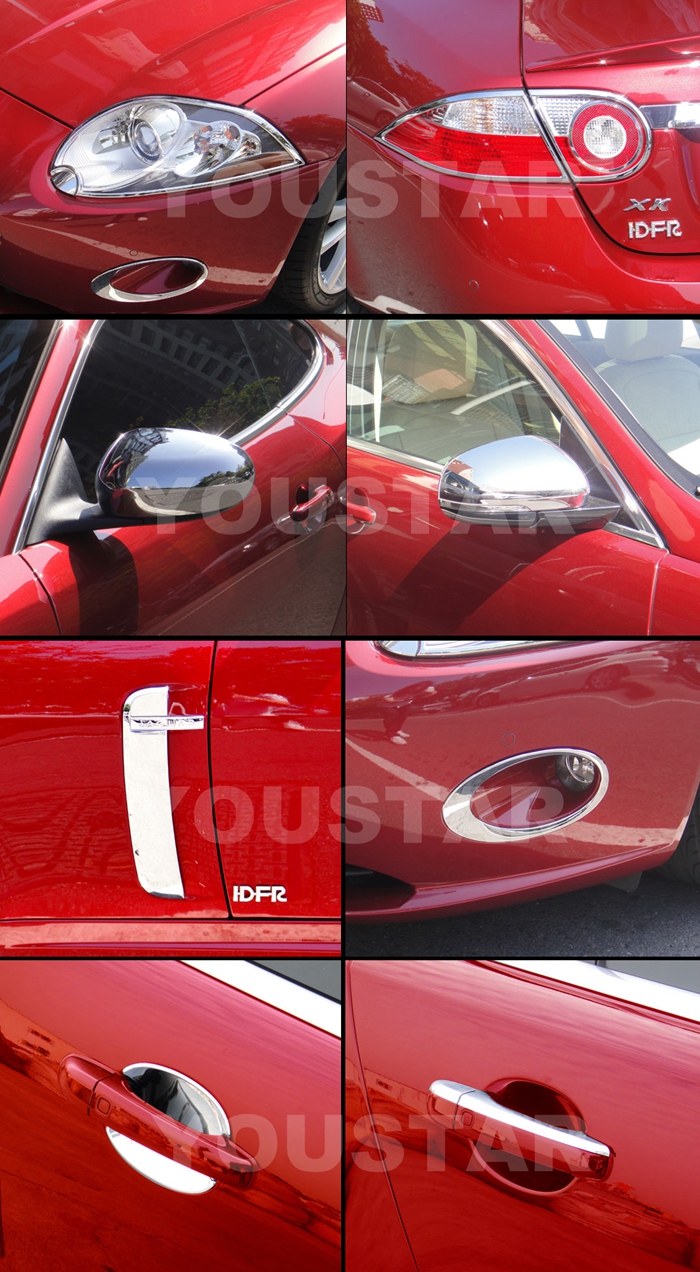 US Stock x2 ROYAL CHROME Door Handle Insert Bucket Cover for JAGUAR 06-10 XK XKR