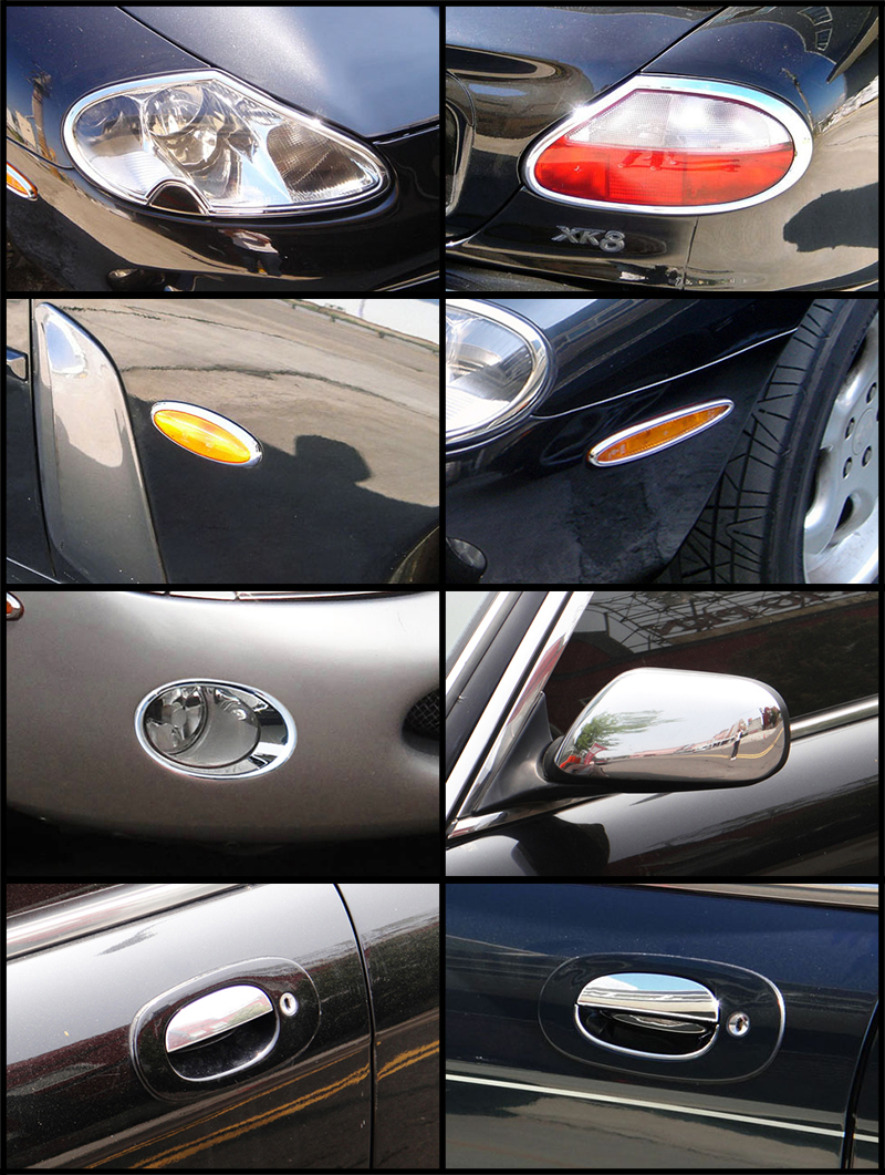 USA STOCK x4 ROYAL CHROME Side Reflector Trims for Jaguar X100 XK XK8 XKR 96-06